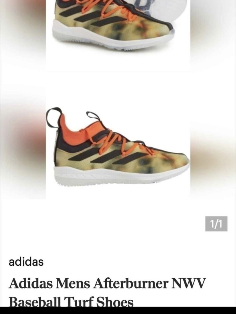 NIB Adidas Mens Afterburner NWV Baseball Turf Shoes